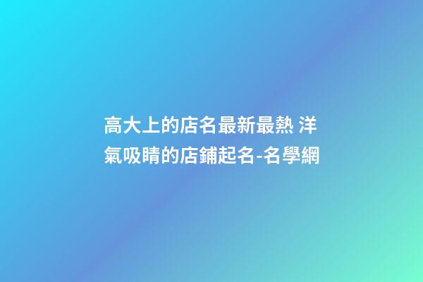 高大上的店名最新最熱 洋氣吸睛的店鋪起名-名學網-第1張-店鋪起名-玄機派